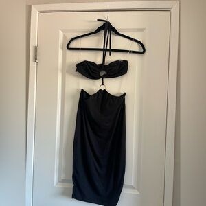 Elegant Black Backless Dress